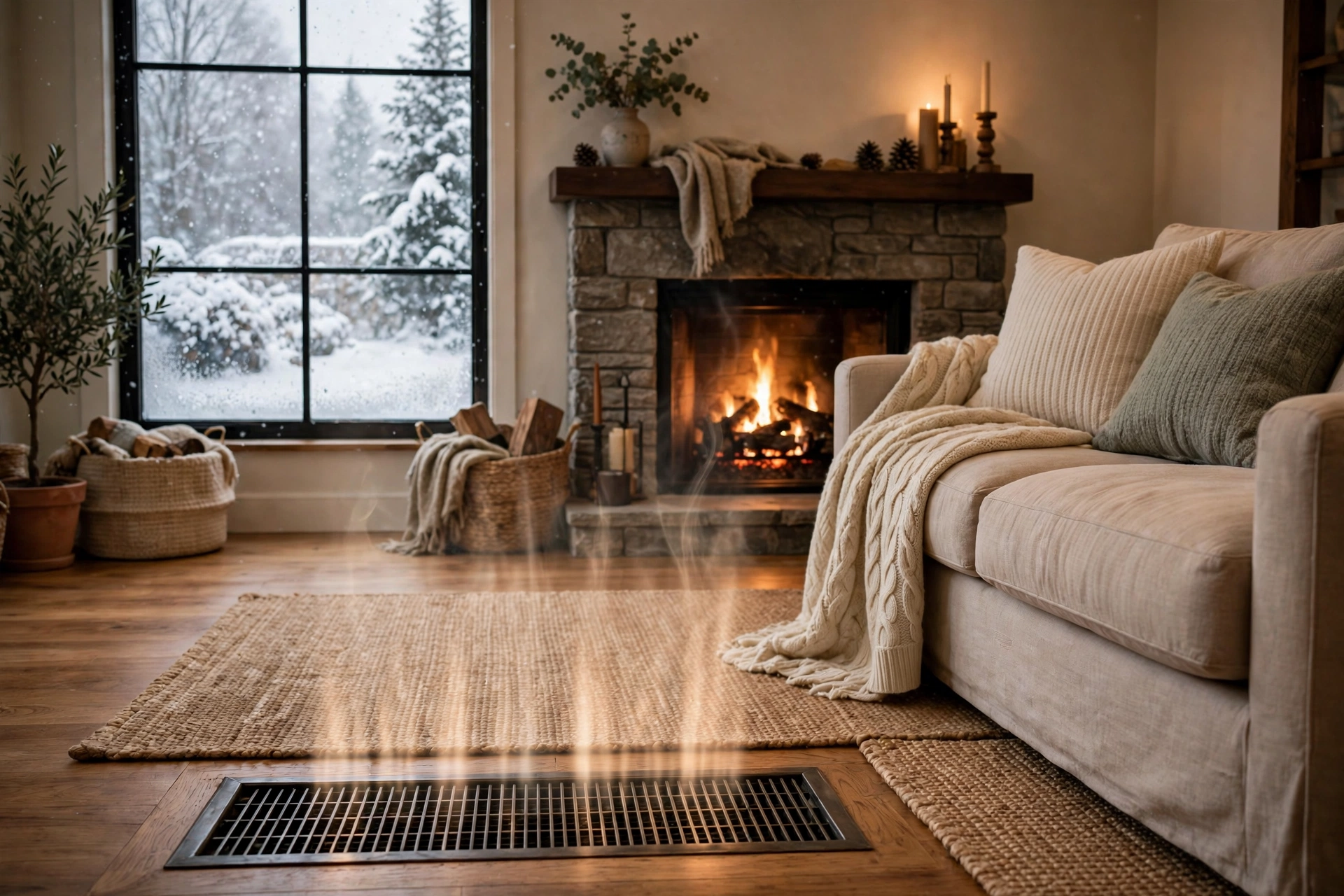 Furnace technician inspecting a home heating system in New Hampshire, view 3