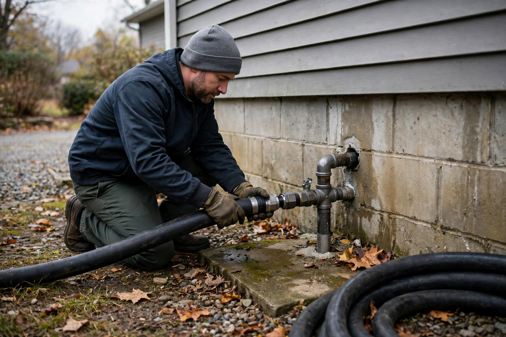 Furnace technician inspecting a home heating system in Salem, New Hampshire