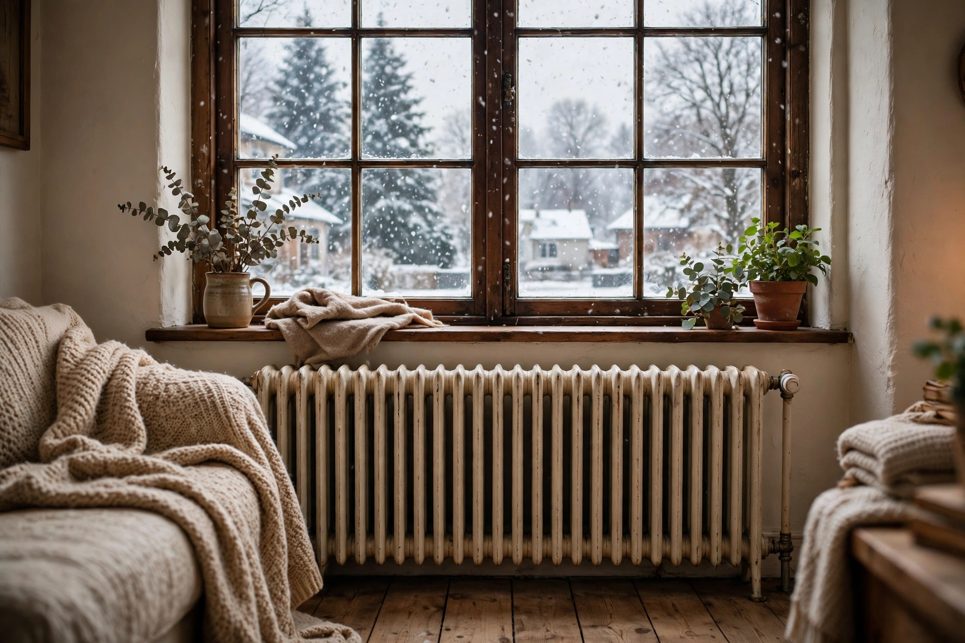 Gas furnace unit in a residential basement in Amherst, New Hampshire